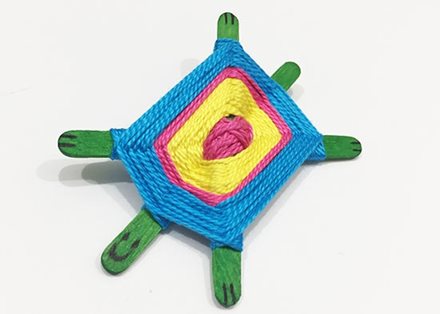 Yarn turtles and scratch art animals. (Ages 5-12)