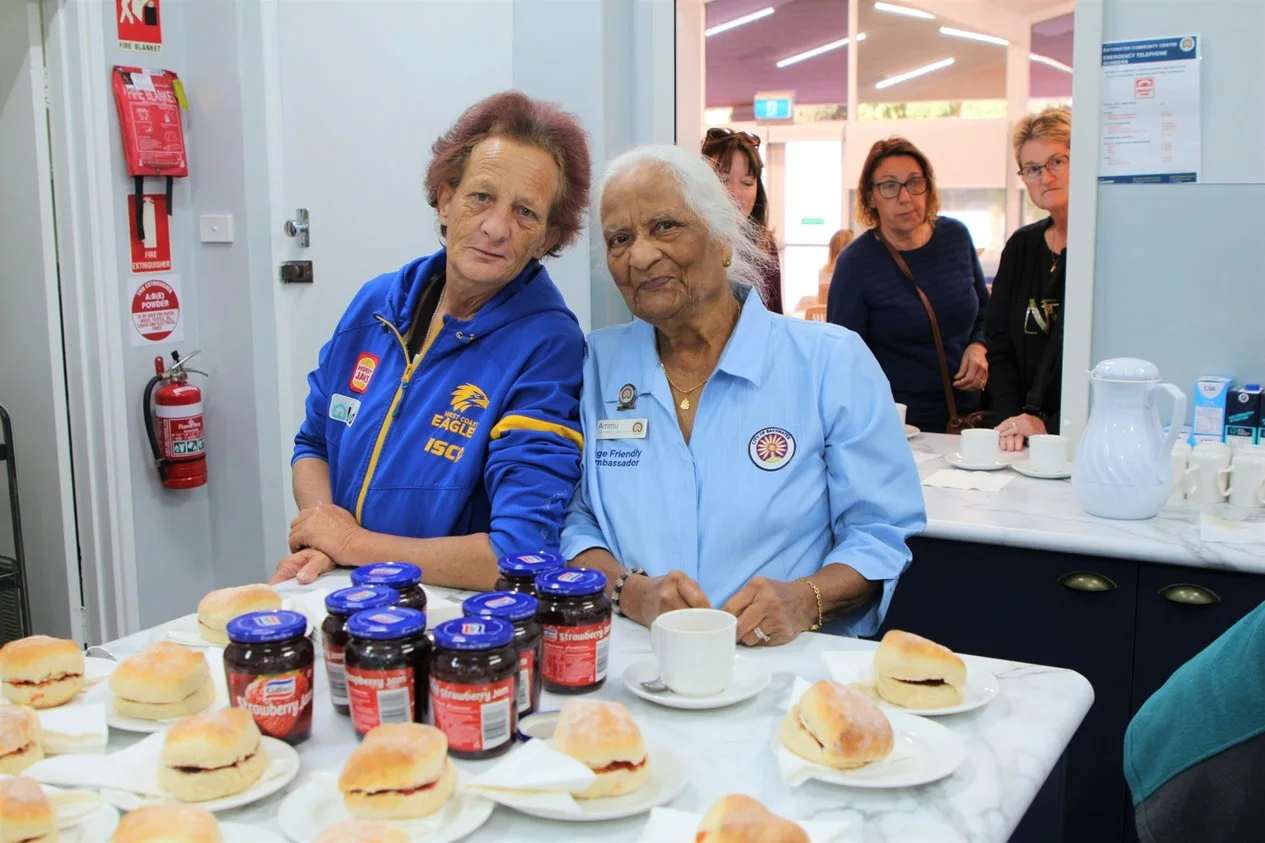 Age Friendly Ambassador Ammu preparing the Biggest Morning Tea 2023.