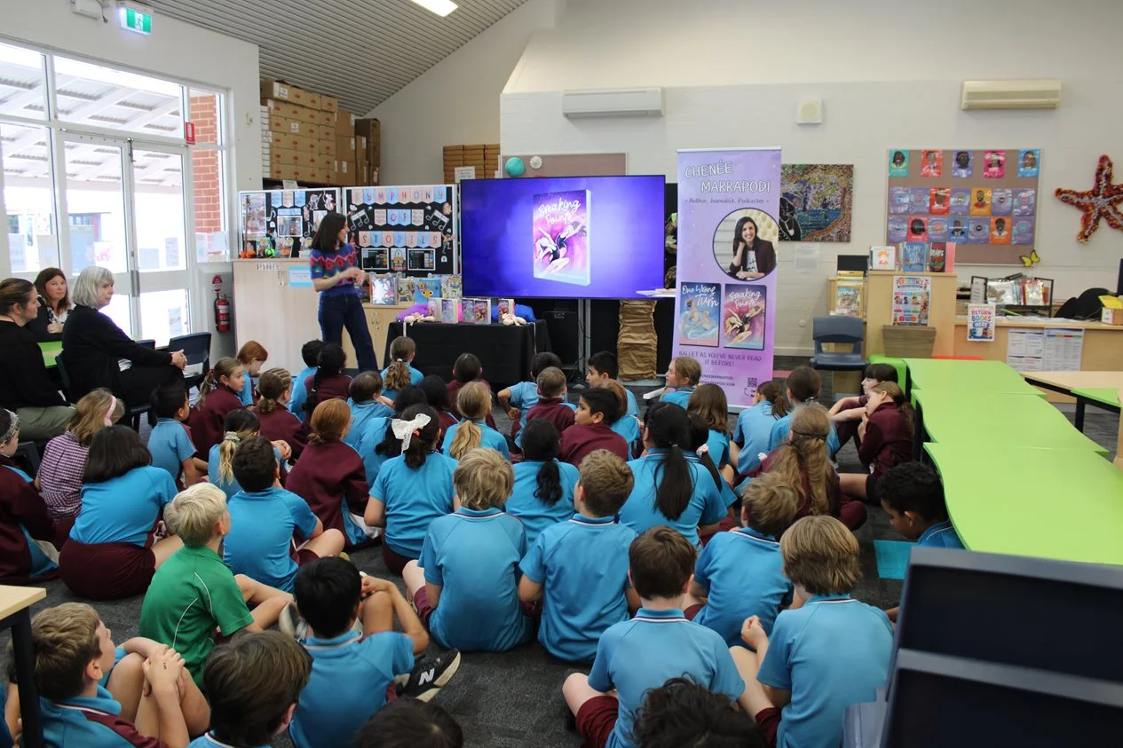 Book Week 2026 - Author and Journalist Chenee Marrapodid with students from Bayswater Primary School