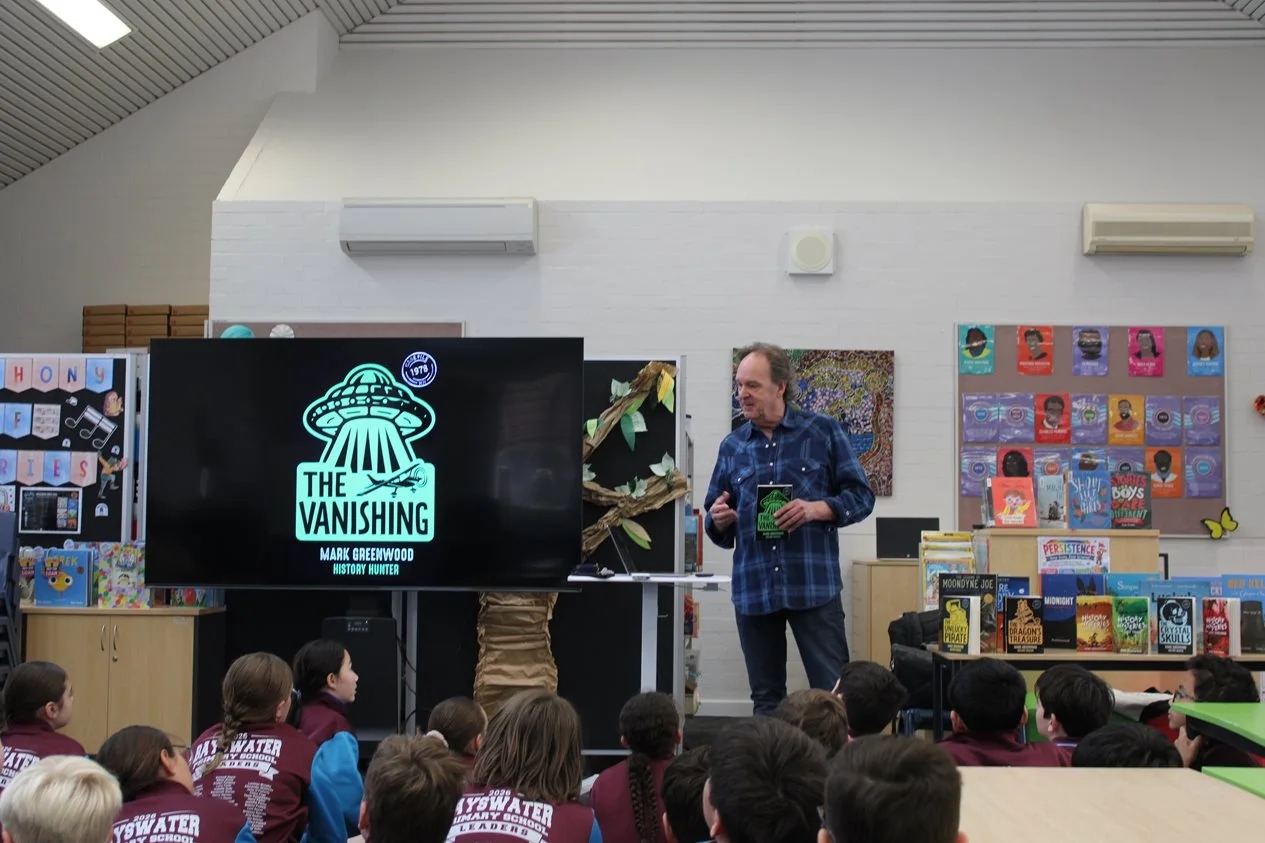 Book Week 2026 - Author Mark Greenwood with students from Bayswater Primary School