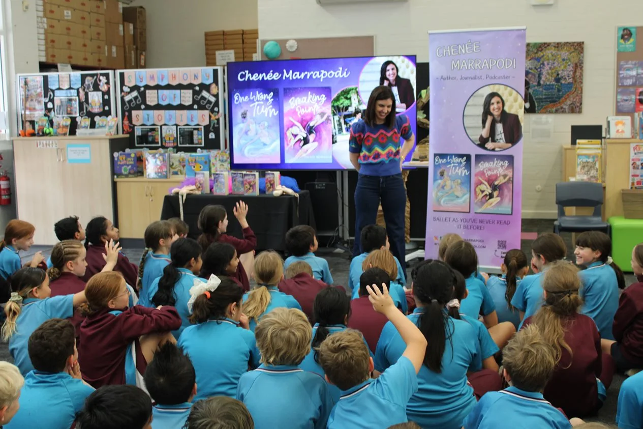Book Week 2026 - Author and Journalist Chenee Marrapodid with students from Bayswater Primary School