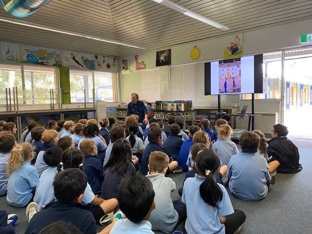 Book Week 2026 - Author Mark Greenwood with students from Maylands Primary School