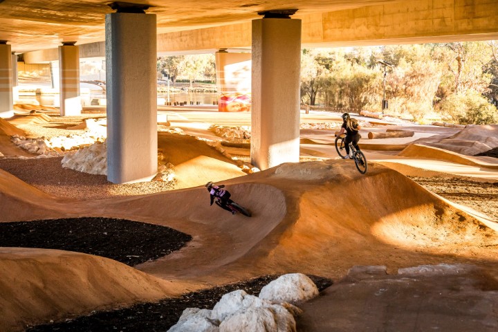 Bike riders on the mountain bike tracks